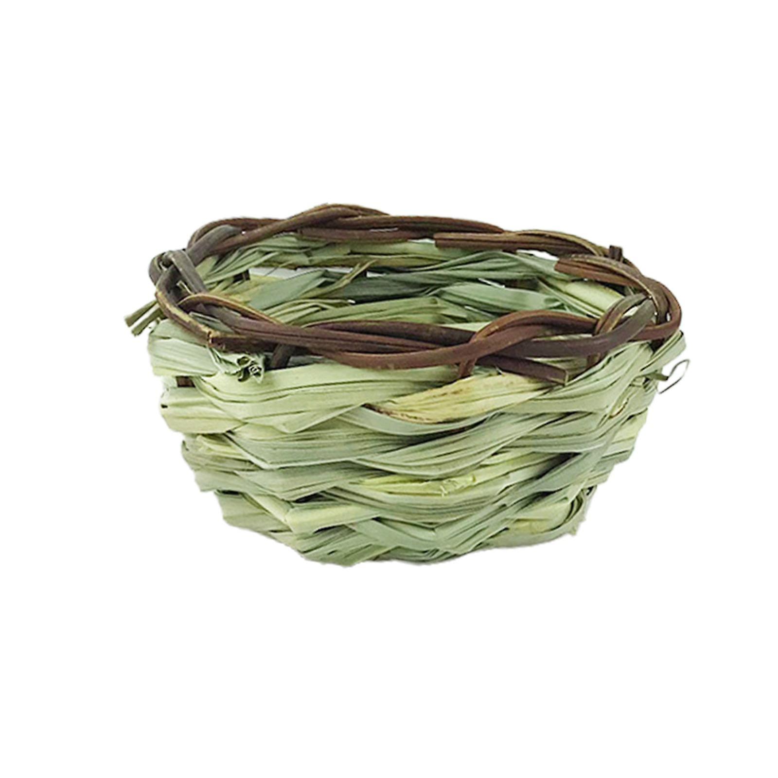 Bird Nest Swallow Nest Yard Hand Woven Round Birdcage Nesting House Bird Hut Bird Cage for Canary Chickadee Wren Wicker Finch