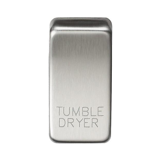 Knightsbridge Switch cover "marked TUMBLE DRYER" - brushed chrome - GDDRYBC