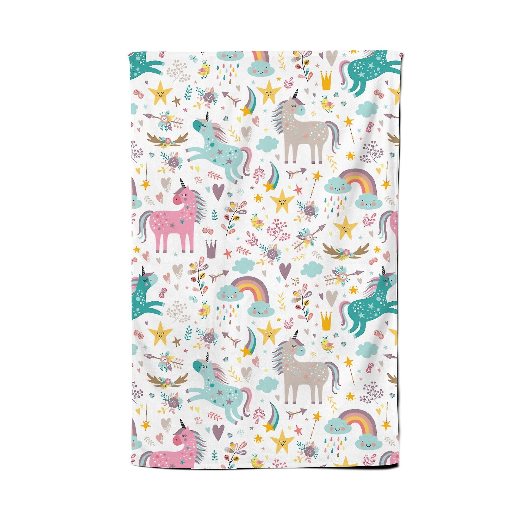 Unicorn And Rainbows Tea Towel