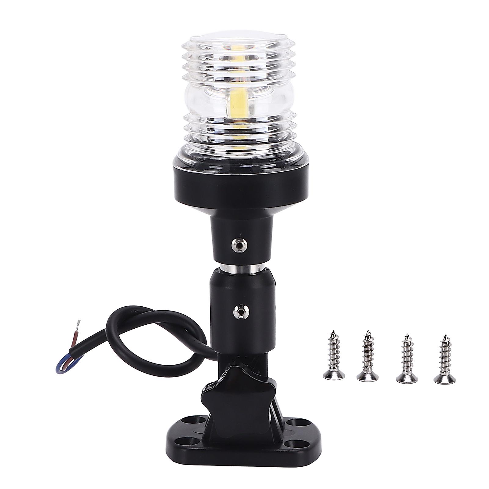 6in 3W Marine Boat Stern Anchor Signal Light White Navigation Lamp 3 Nautical Miles IP66 Waterproof 180° Rotatable Base