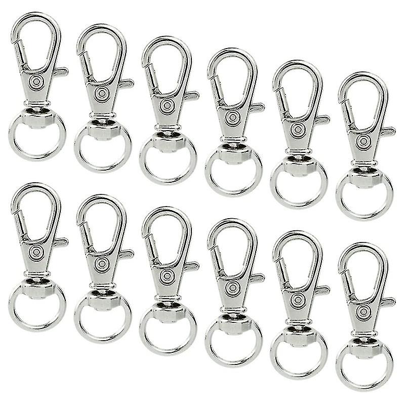 50 pcs Swivel Clasps Lanyard Snap Hook,Metal Swivel Lanyard Snap Hook Lobster Claw Clasp Silver