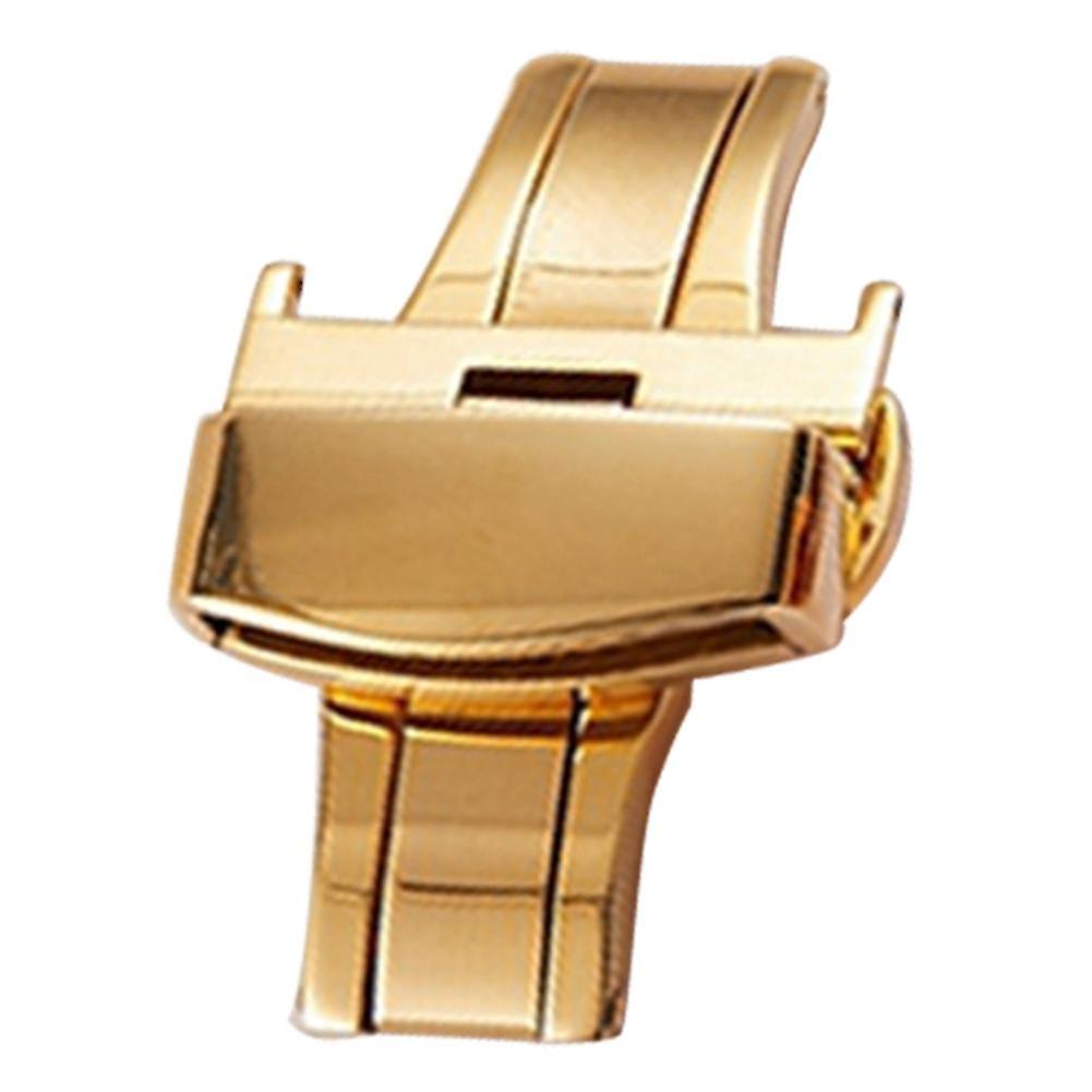 20mm Gold Stainless Steel  Double Push Button Folding Clasp Buckle