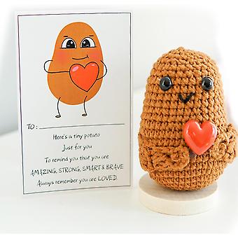 Emotional Support, 3.15 Inch Positive Pineapple Handmade Cute Knitted Crochet Doll (Potato)