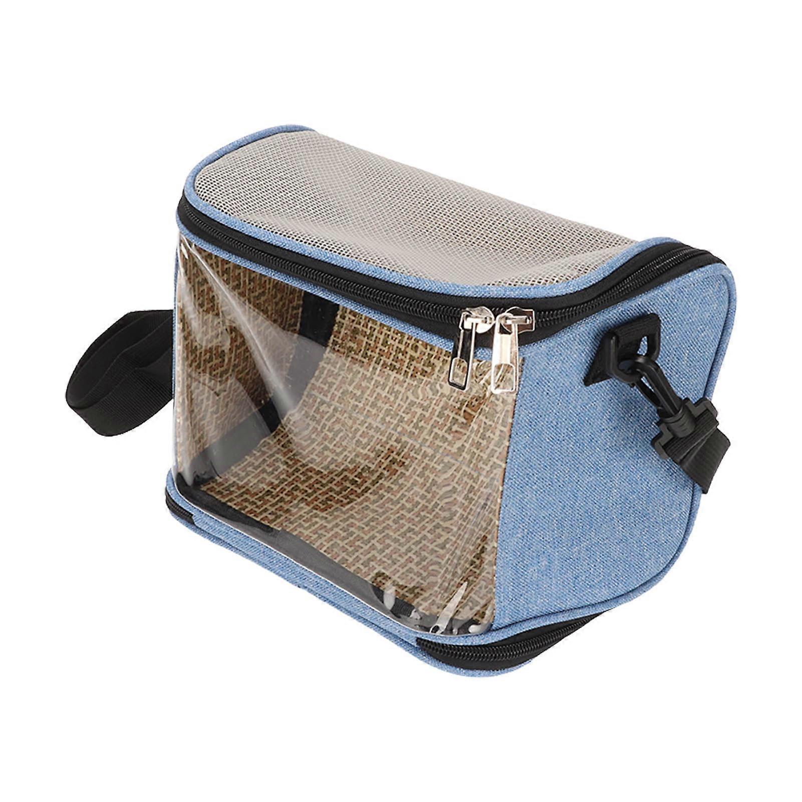 Portable Transparent Bird Carrier Bag 25x18x14.5cm Blue