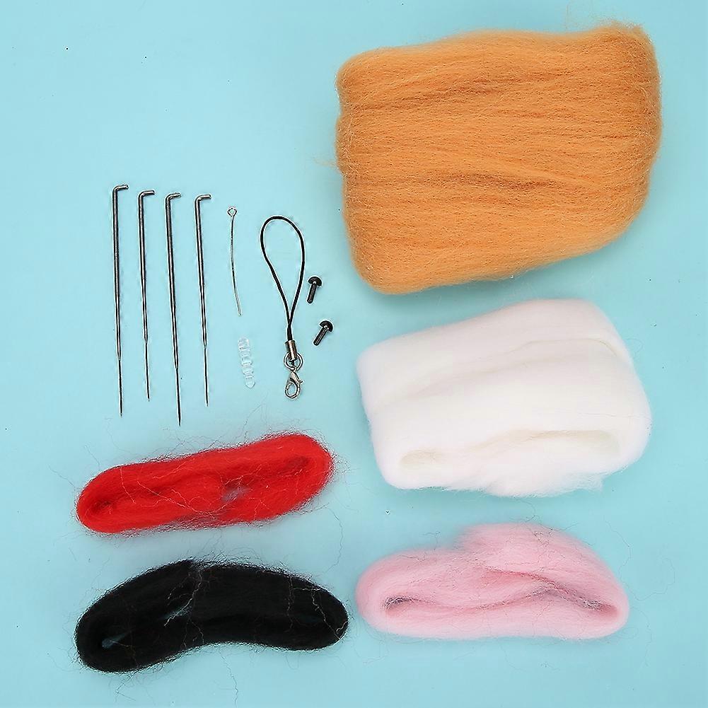Needle Felting Starter Kit with Wool, Foam Table 11.5x8.5x3cm & Pins