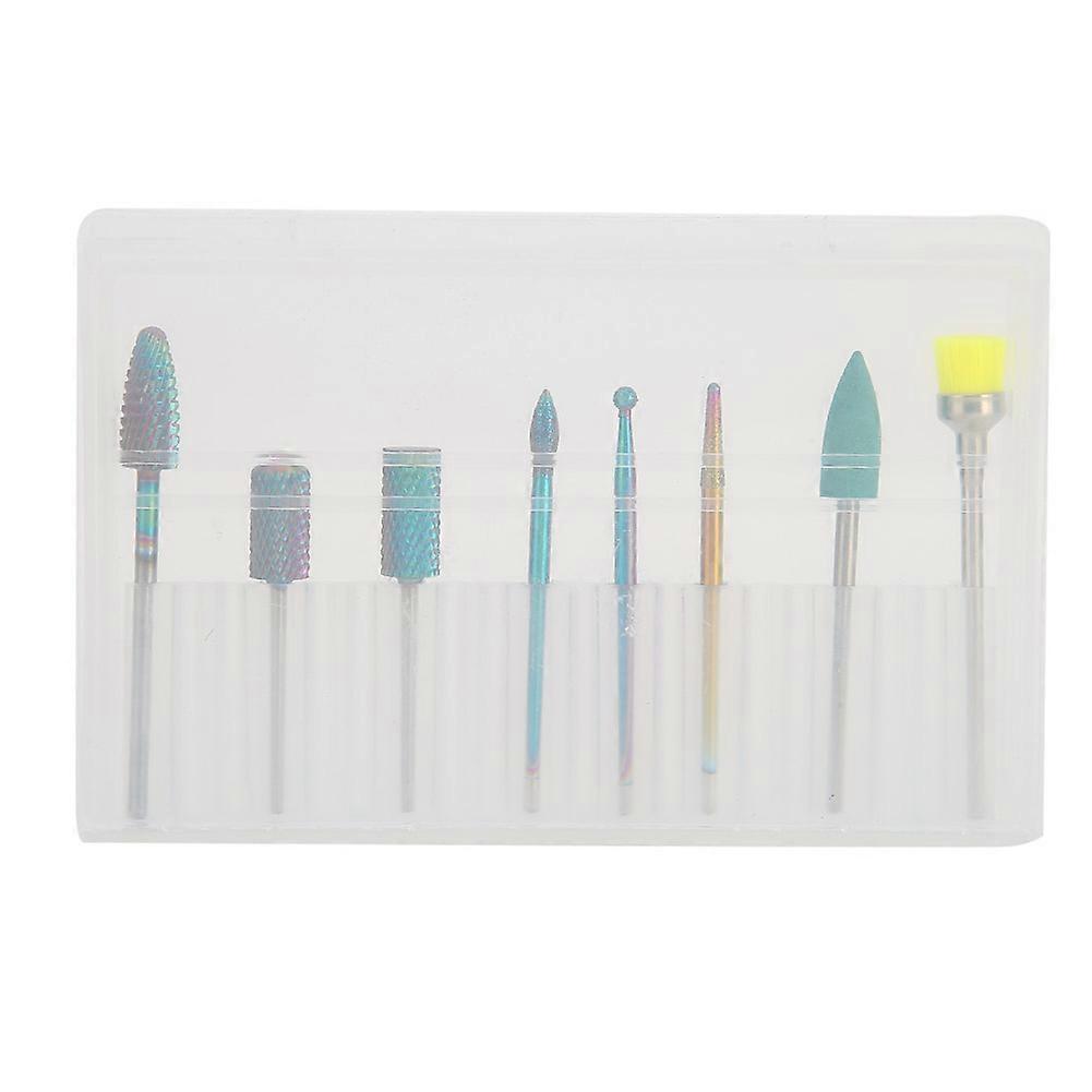 8pcs Nail Drill Bits Manicure Replacement Polishing Head Set Nail Polisher Accessory