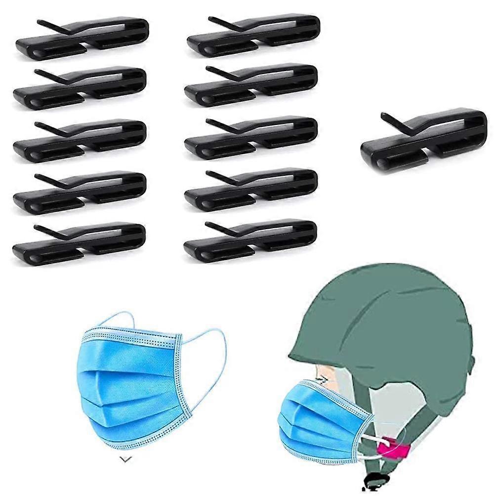 New Arrival Helmet Mask Stand Ski Mask Goggle Stand Riding Safety Helmet Anti-Pull Mask Buckle Black 2 Packs of 10pcs
