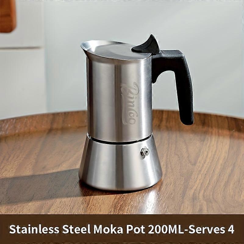 Caffettiera per caffè espresso Incoo Moka da 4 tazze - Macinatura manuale premium, sapore ricco, design durevole - Set di accessori essenziali per la cucina e la cottura