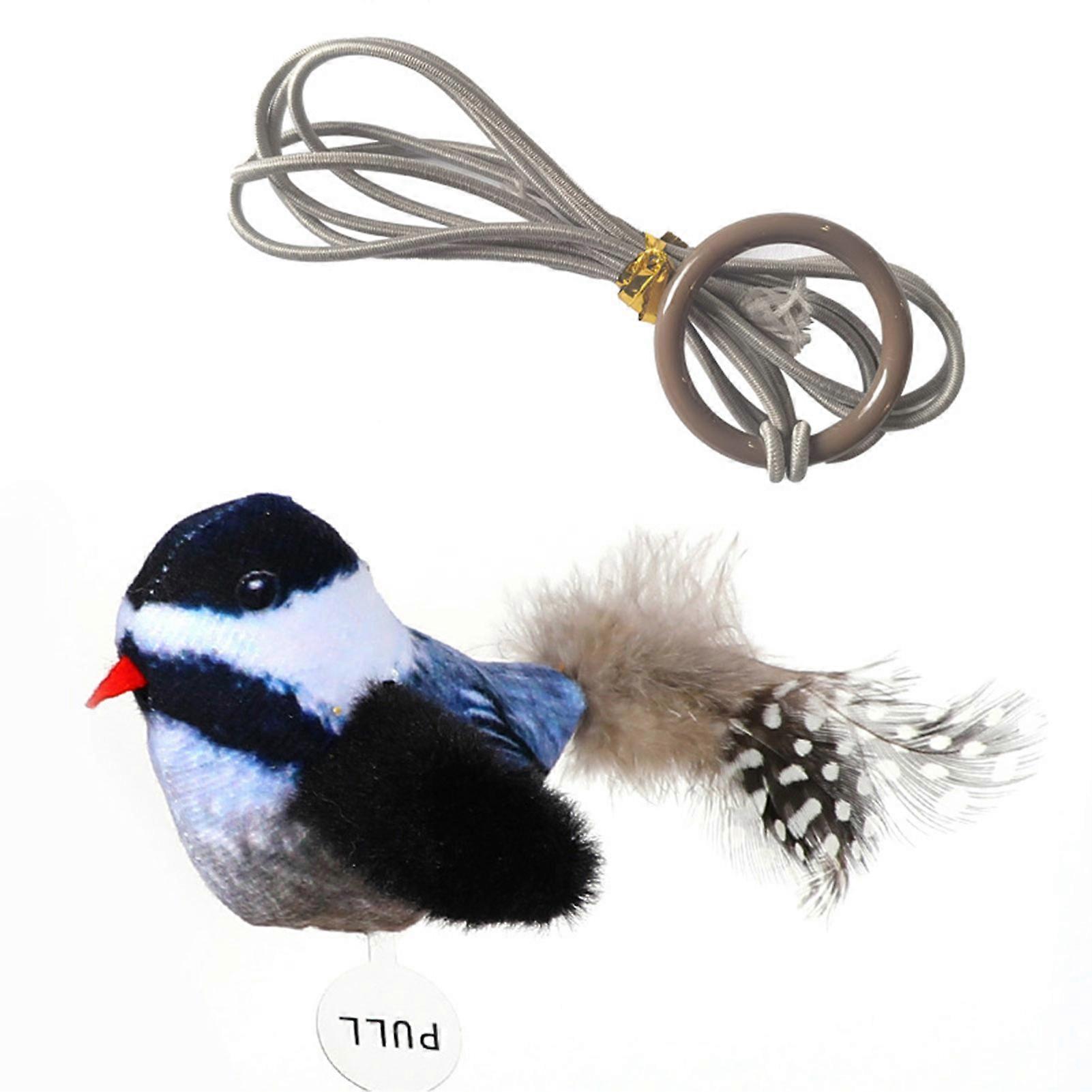 1 Set Cat Toy Interactive Realistic Bird Cat Toy Soft Plush Cat Teaser Toy with Natural Feathers And Sound Pet Supplies