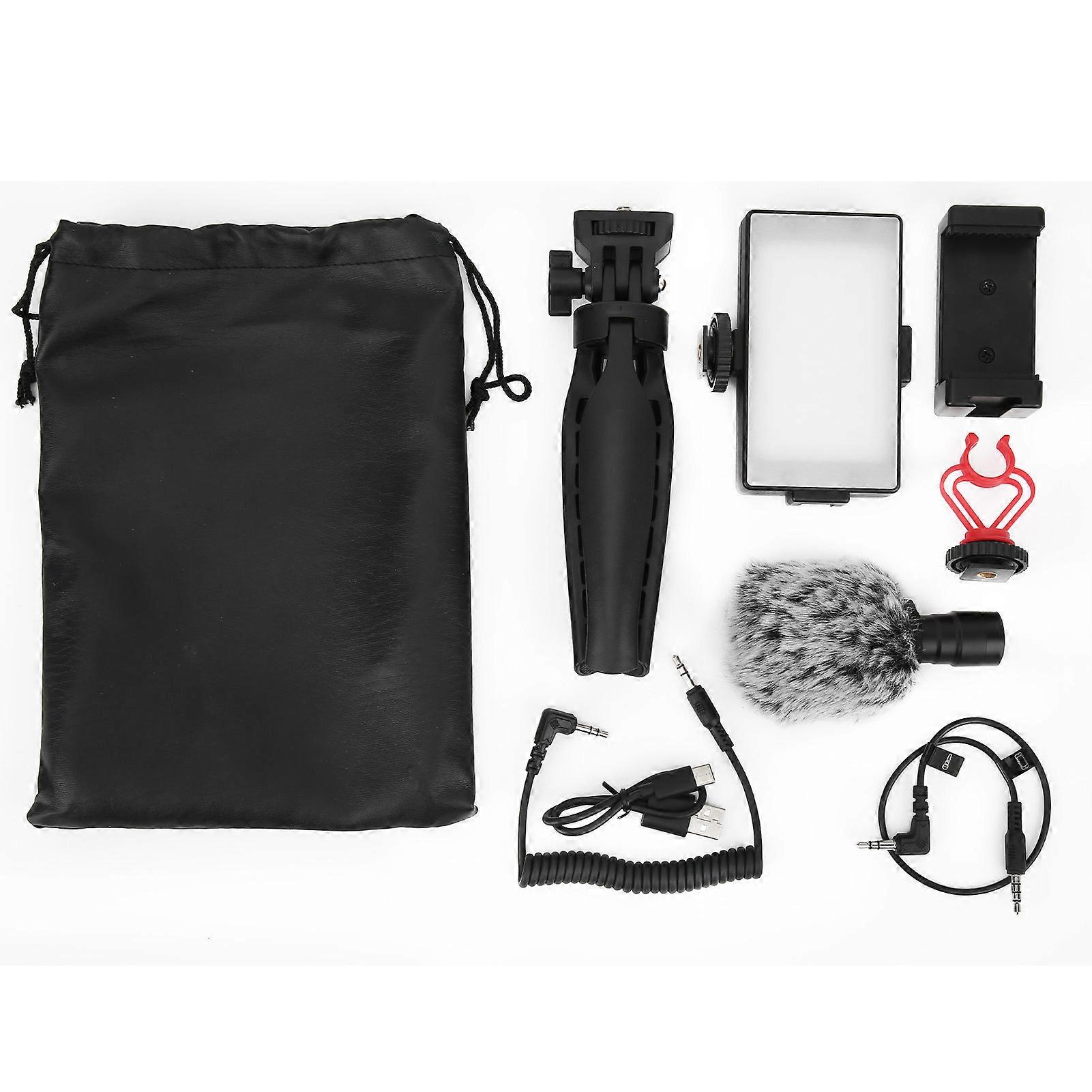 Adai Vlogging Live Broadcast Video Rig Studio Led Light Microphone With Tripod Mount Kit