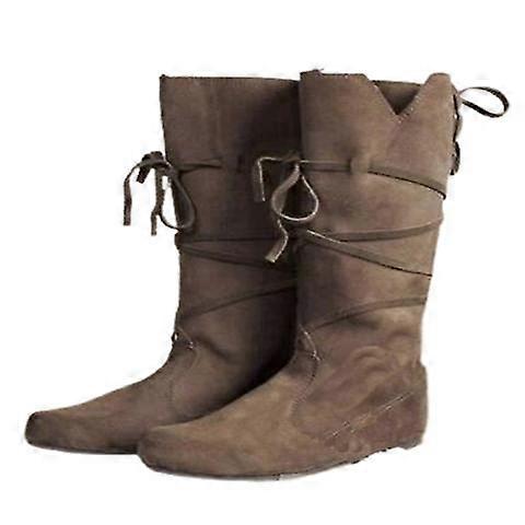 Mittelalterliche Wikinger Retro Ritter Prinz Schuhe Pu Leder Krieger Cosplay Halloween Kostüm Karneval Party Nordic Boot Requisite
