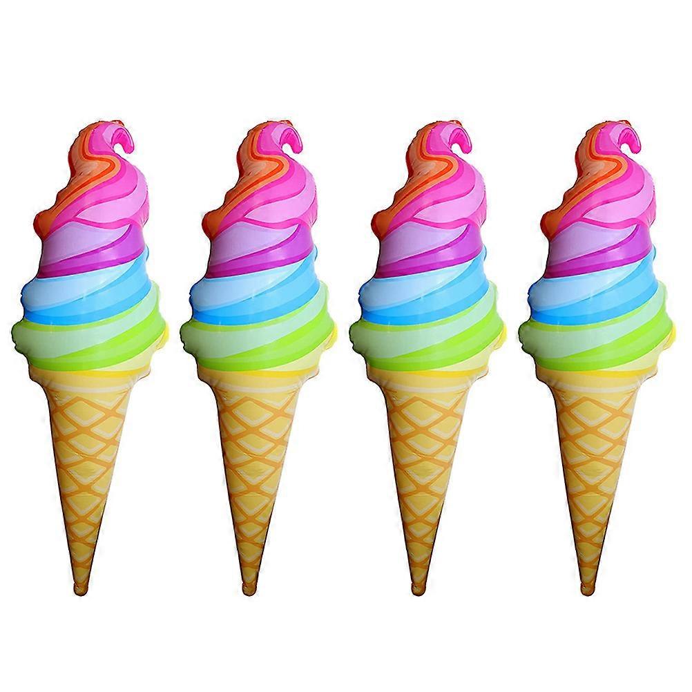 4pcs Inflatable Ice Cream Cone Swimming Pool Float Toy Water Floating Row