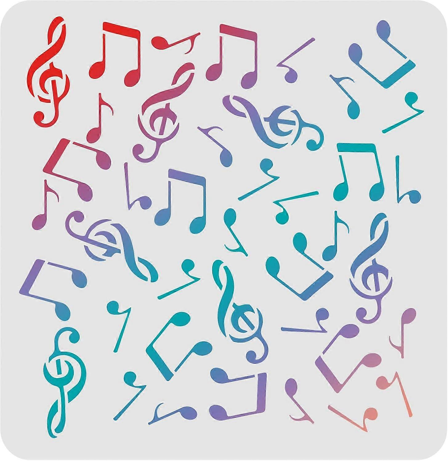 Music Note Stencils Template 11.8x11.8inch Plastic Beat Notes Stencils Drawing Painting Stencils Notes Pattern Reusable Stencils for Painting on Wood