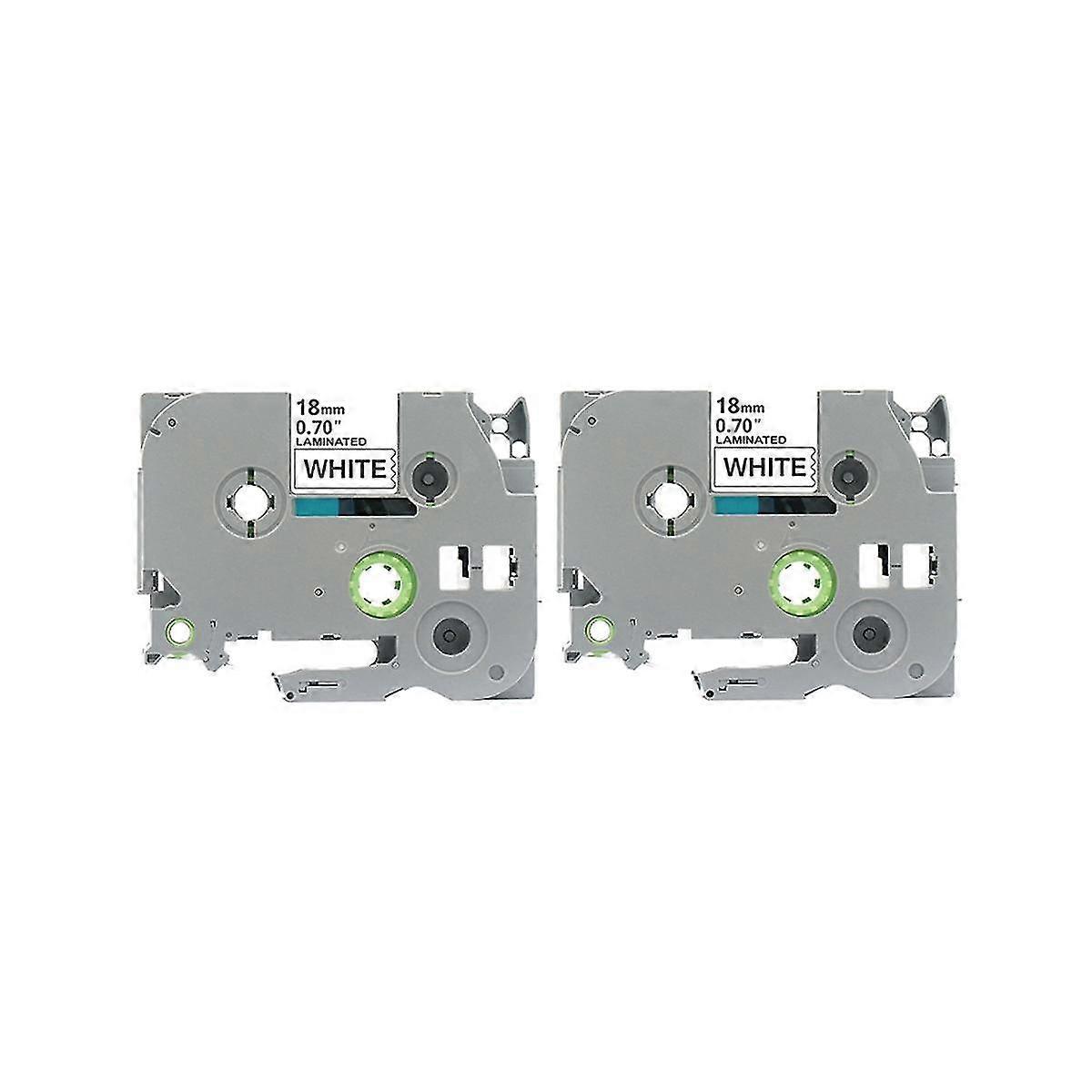 2pcs 18mm Tzc Label Ribbon Label Printing Paper For Brother Labeling Machine Printer Label Sticker