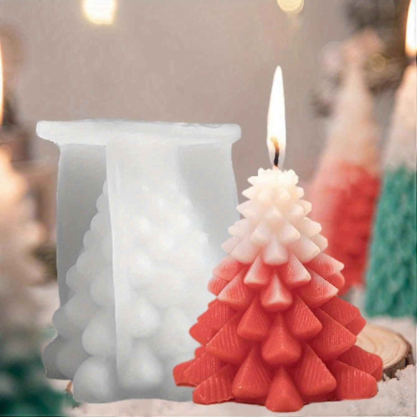 Barsinfi Weihnachten 3D Weihnachtsbaum Zeder Kerze Form Aromatherapie Kerze Seife Kuchen Silikonform