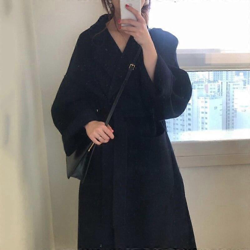 Barsinfi pol Autumn Winter Women's Coat Thick Warm Yellow Oversized Woolen Outerwear Female Outerwear
