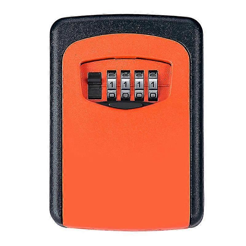 4 Digit Wall Mounted Key Safe Outdoor Combination Lock - Orange