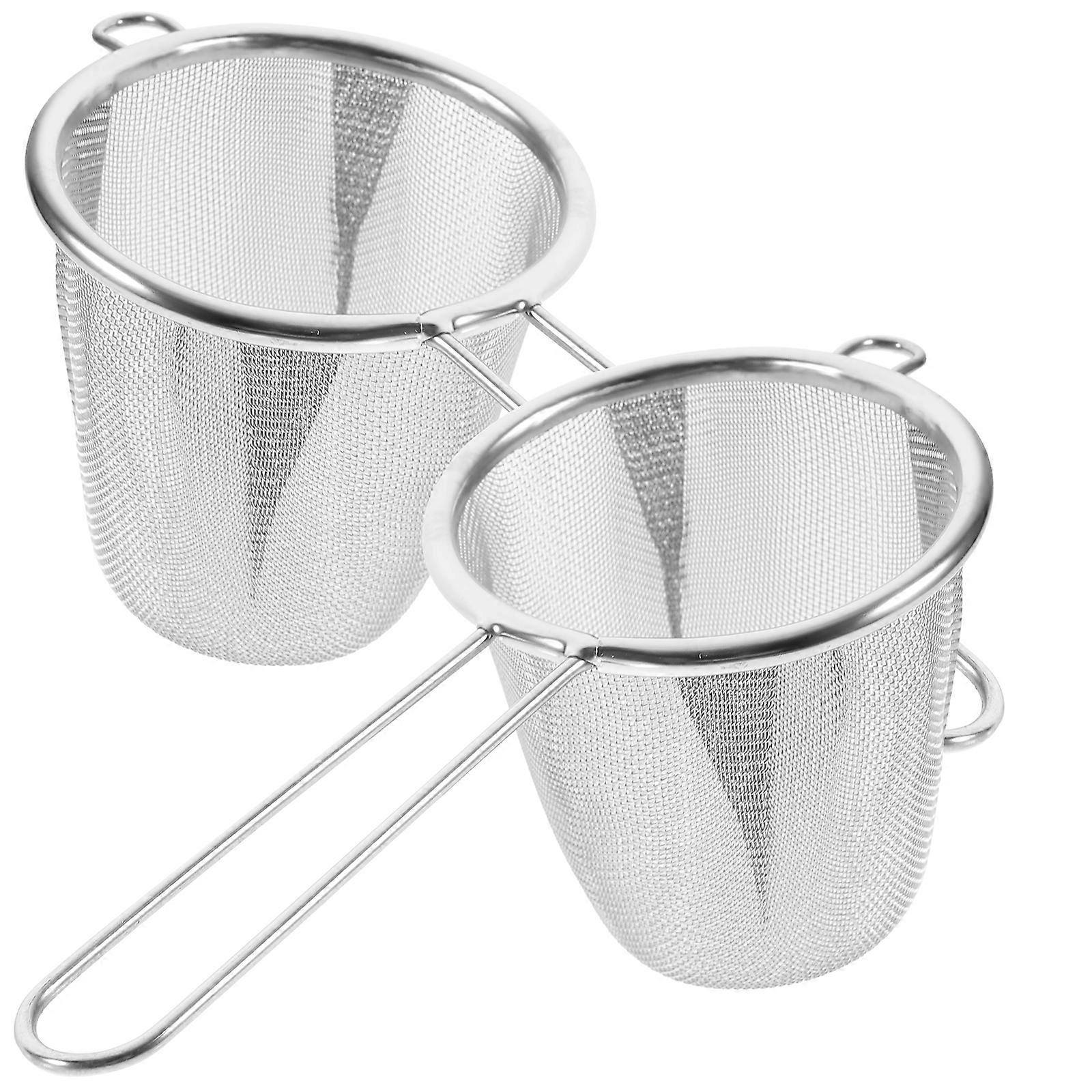 2pcs Stainless Steel Filter Infuser Handle Design Tea Leaf Colander Chinese Tea Accessory