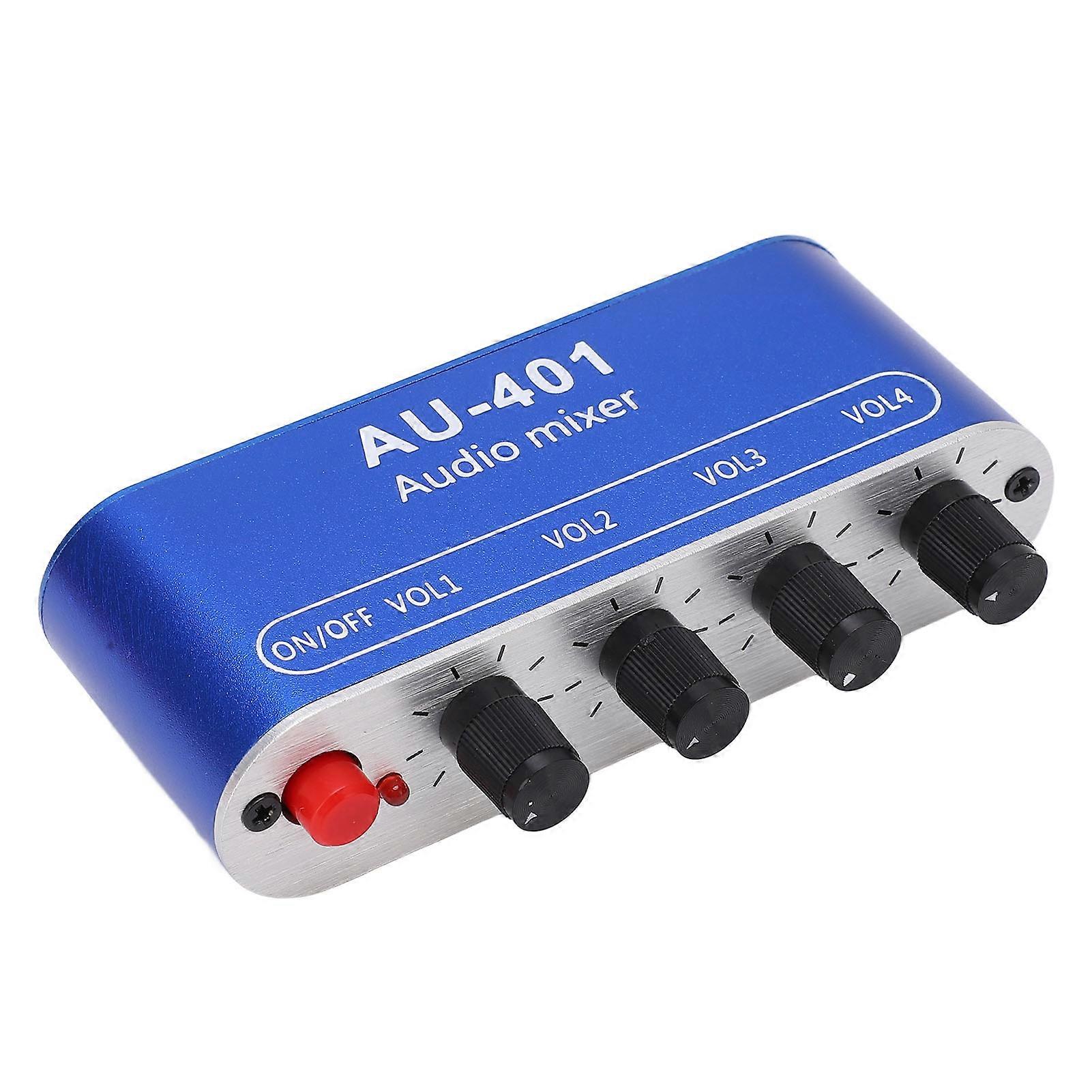 4 Input 1 Output Audio Mixer Stereo Mixing Board Headphone Amplifier DC 5?12V 3.5mm Jack