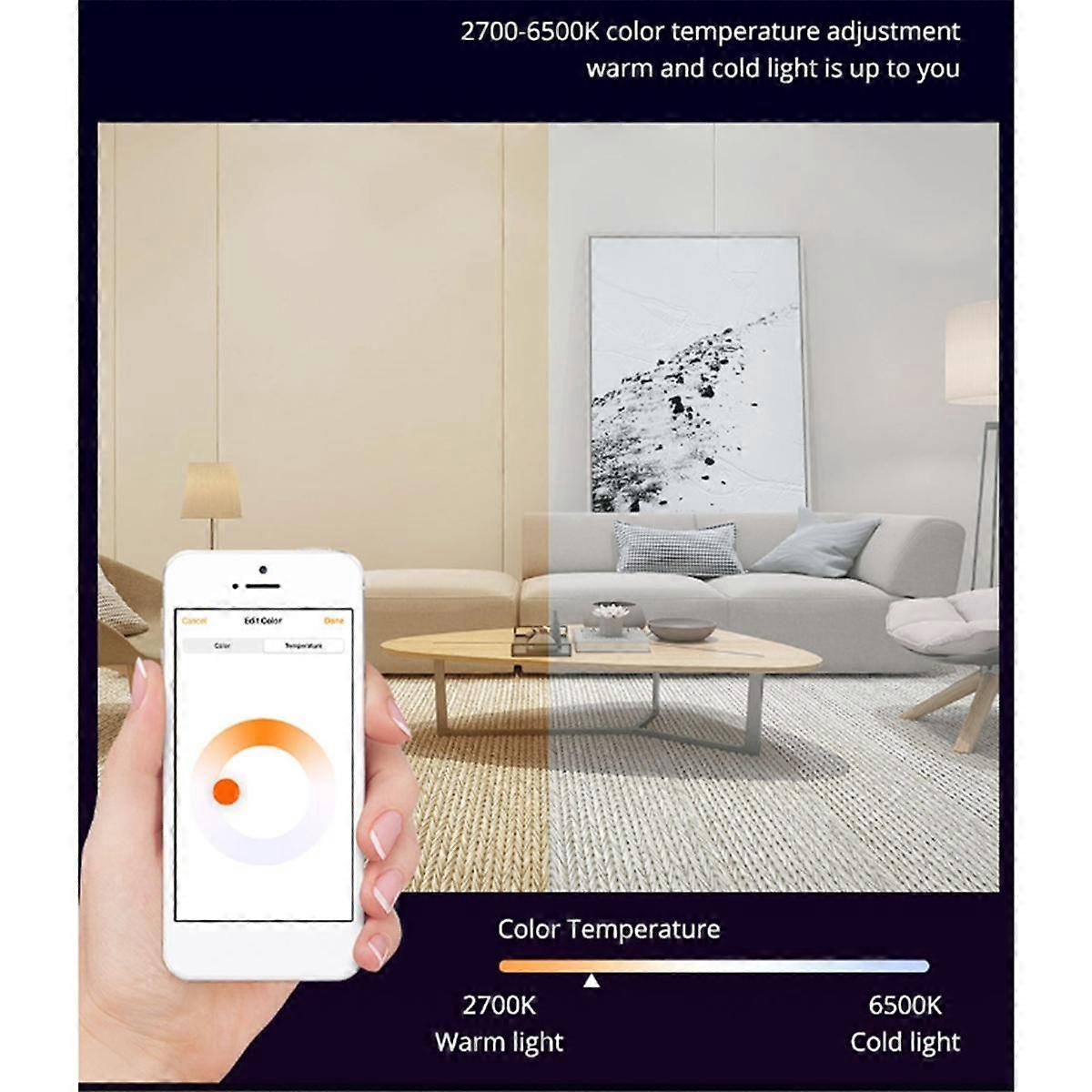 Smart Light Bulbs WiFi LED Bulb 9W RGB Voice Control WiFi Smart Bulbs Works for Alexa Home