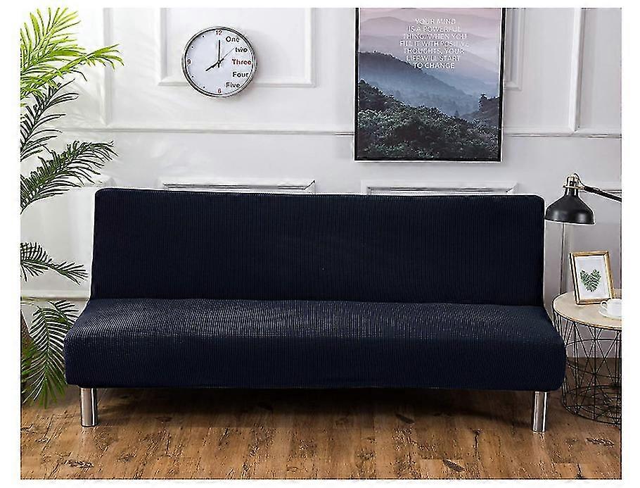 Divano letto, Futon Slipcover, Sofa Cover Stretch Armless Anti-Slip Elastic Full Folding Couch Sofa Shield si adatta pieghevole (blu)