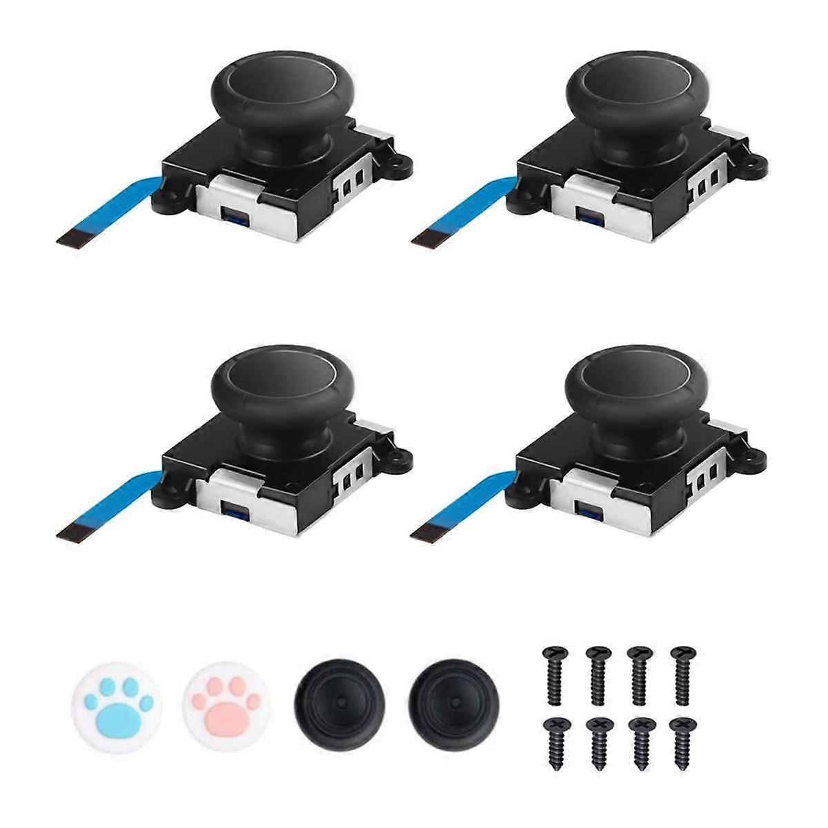Joystick Replacement 4 Pack, Replacement Joystick Analog Thumb Stick for Switch Controller & Switch