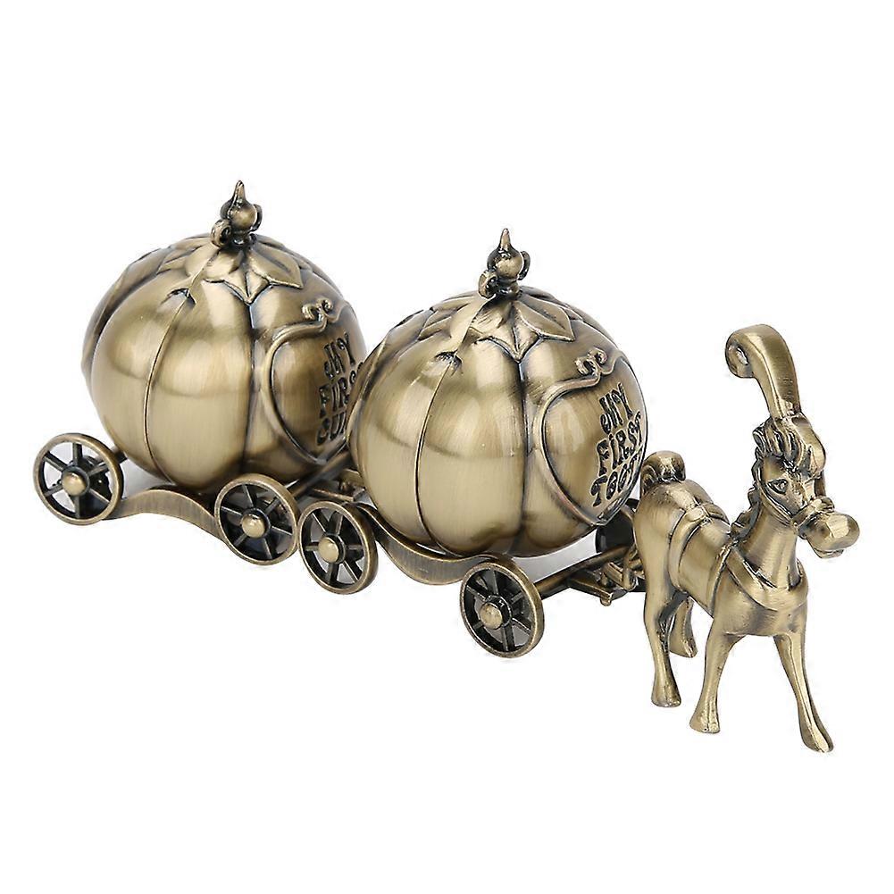 歯のコレクションボックスメタルパンプキンキャリッジ形状絶妙なヴィンテージクラフトギフトオーナメント