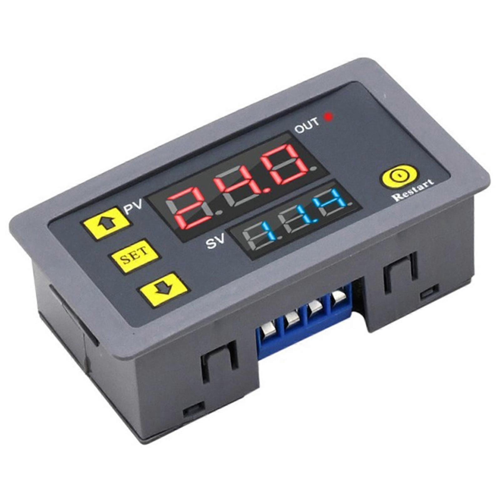 Timer Relay Digital Time Cycle with LCD Display Switch Button Case Time Delay for Car Vehicle