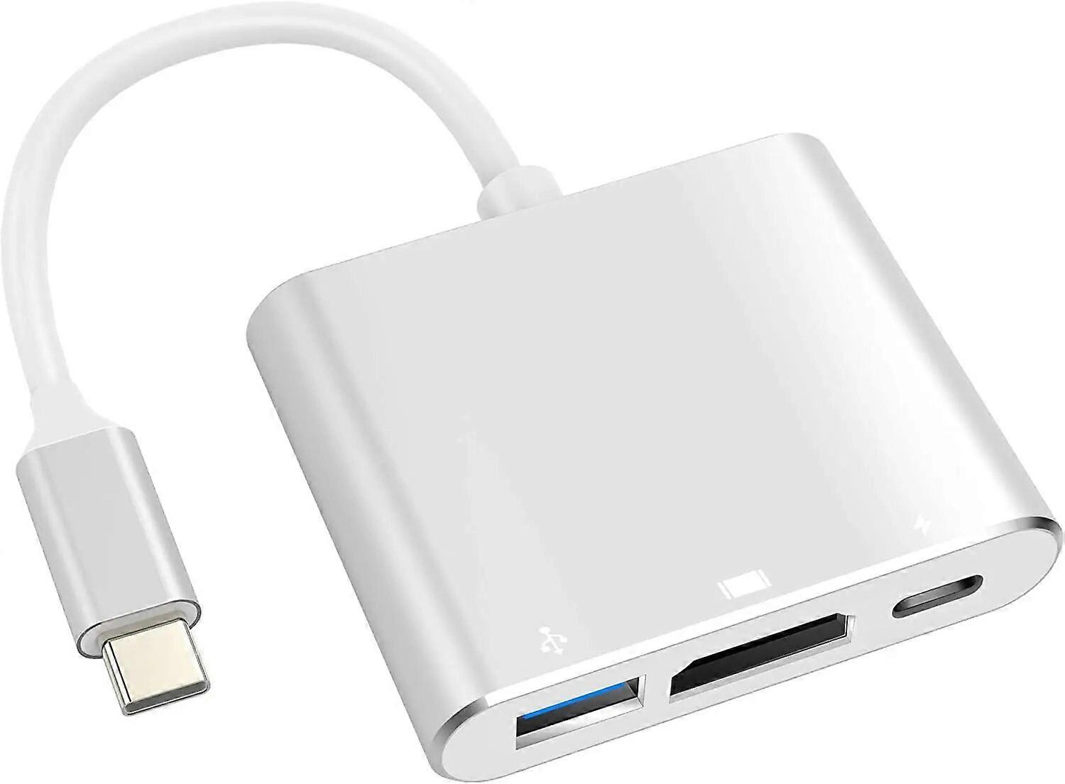 محول شحن USB 30 متوافق مع HDMI من النوع C إلى USB 31 Hub لأجهزة Mac Air Pro وHuawei Mate10 وSamsung S8 Plus 3 في 1