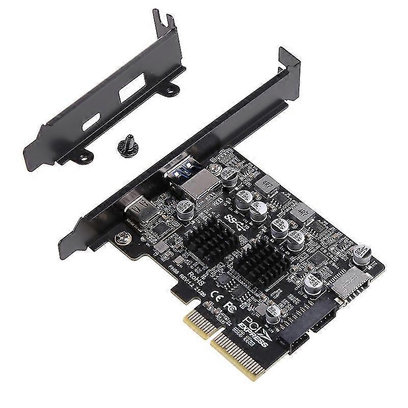 2-port Pci-e X4 Riser Card Pcie To Usb3.2 Gen 2 Adapter Riser Add-on Cards