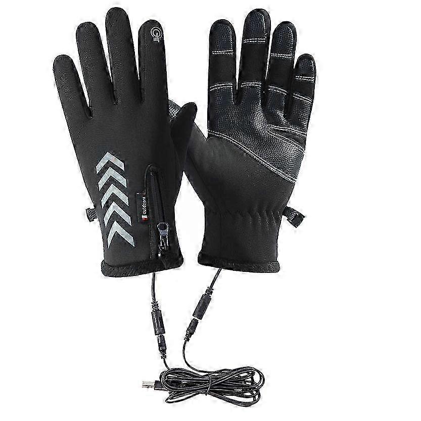 USB Heated Gloves Waterproof Rechargeable Touchscreen Skiing Gloves for Men