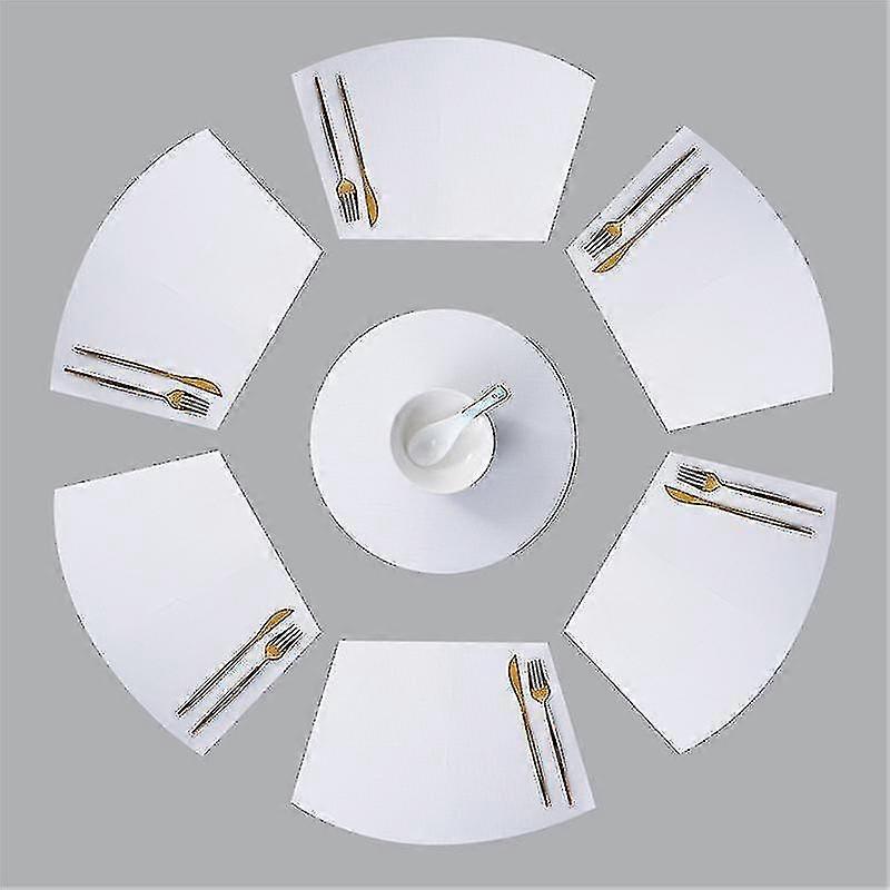 Round Table Placemats Set Of 7 Wedge Placemat With Centerpiece Round Mat Heat Resistant Table Mats Washable