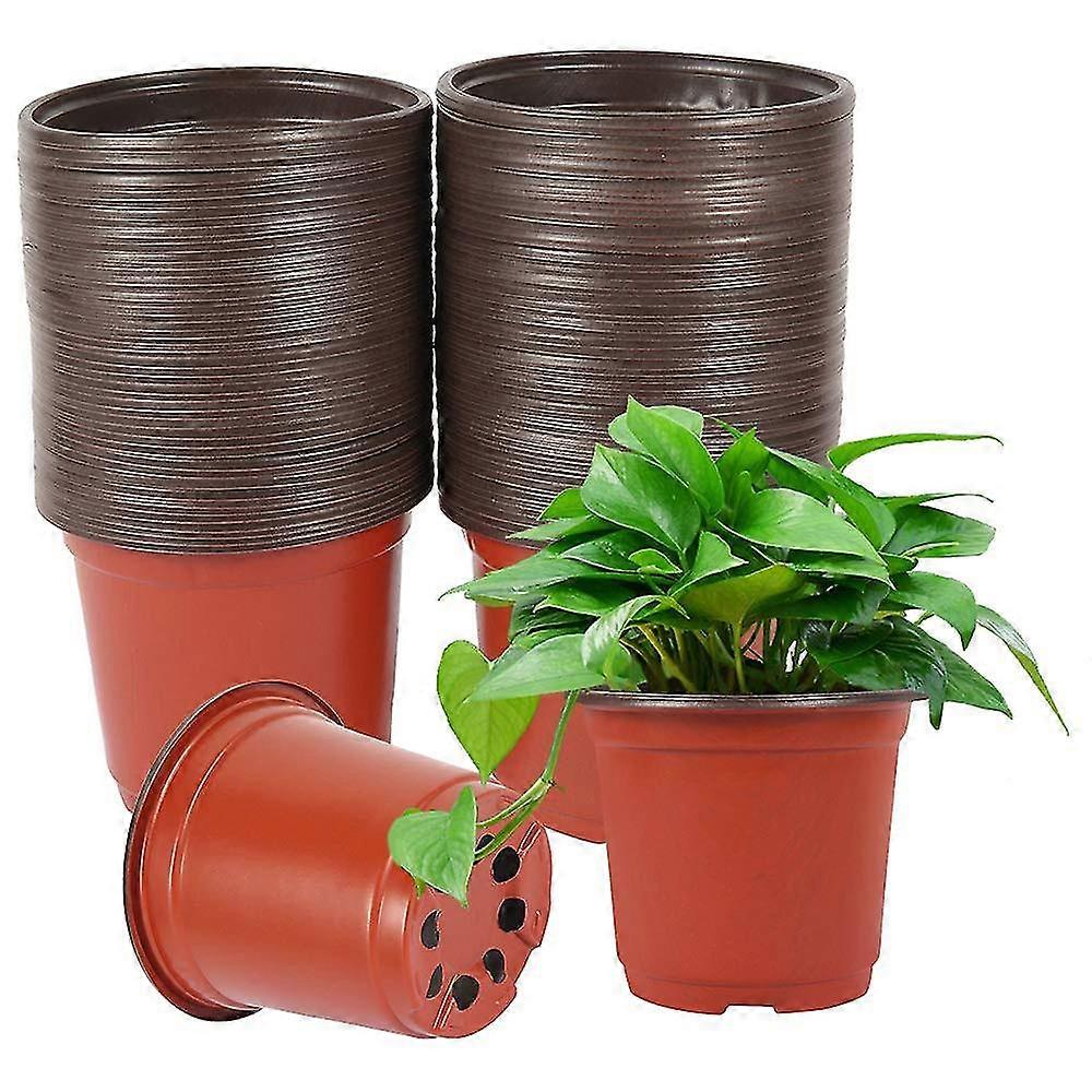 100pcs עציצים צמחיים, 4inch / 10 ס"מ סירי שתיל פלסטיק מקורה, סירי משתלה רכים, עציצים למתחילים בשני צבעים, עציצים שתיל זרעי פרחים