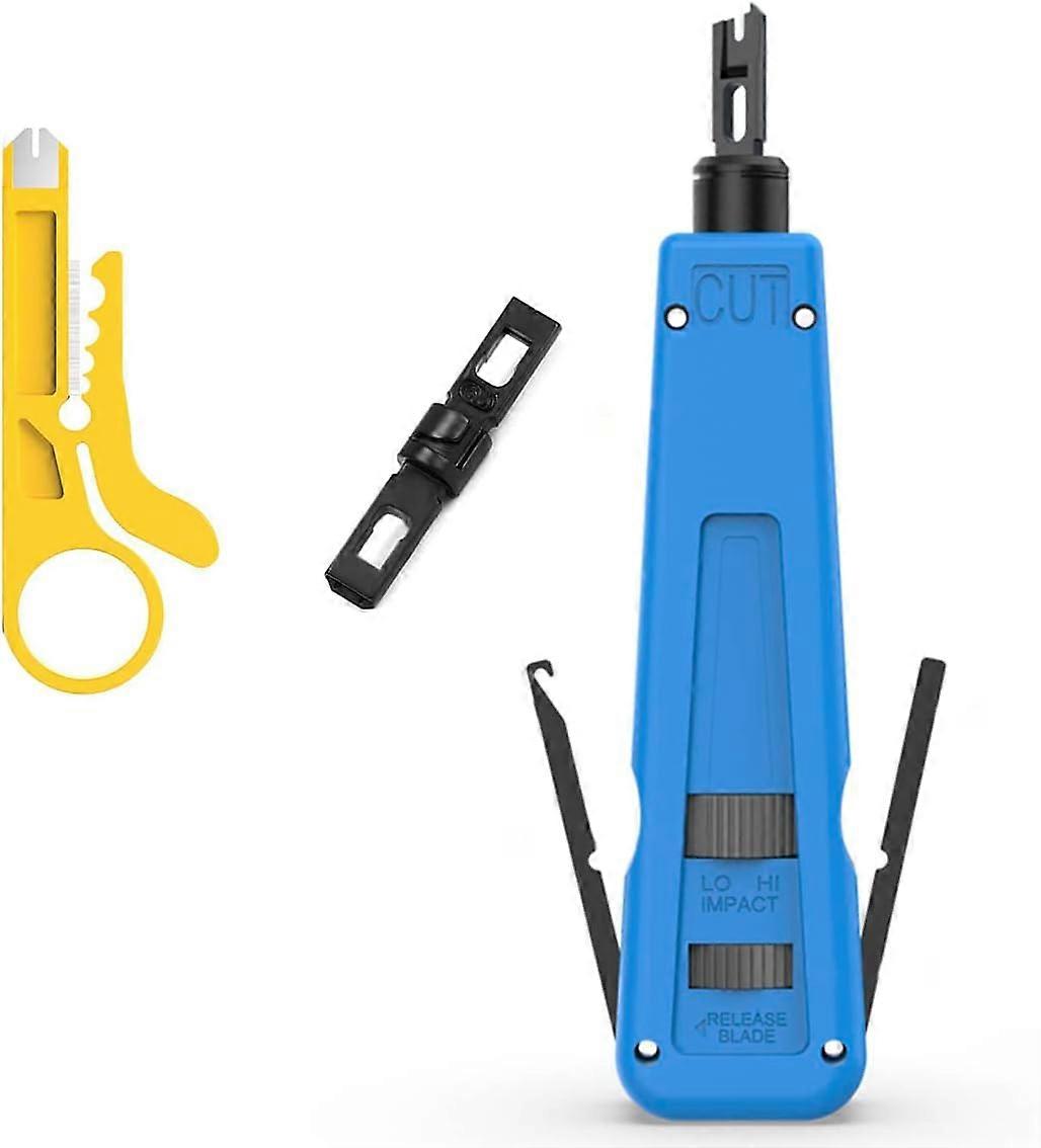 Punch Down Impact Tool with 110 and 66 Blades, Network Wire Cable Cat6/Cat5e Telephone Impact Terminal Insertion Tools