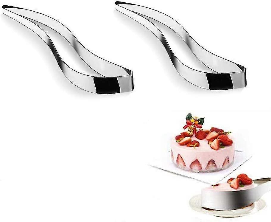 2 Piece Cake Slicer, Stainless Steel Cake Server, Slicer Dessert Birthday Cake Serving Divider Tool