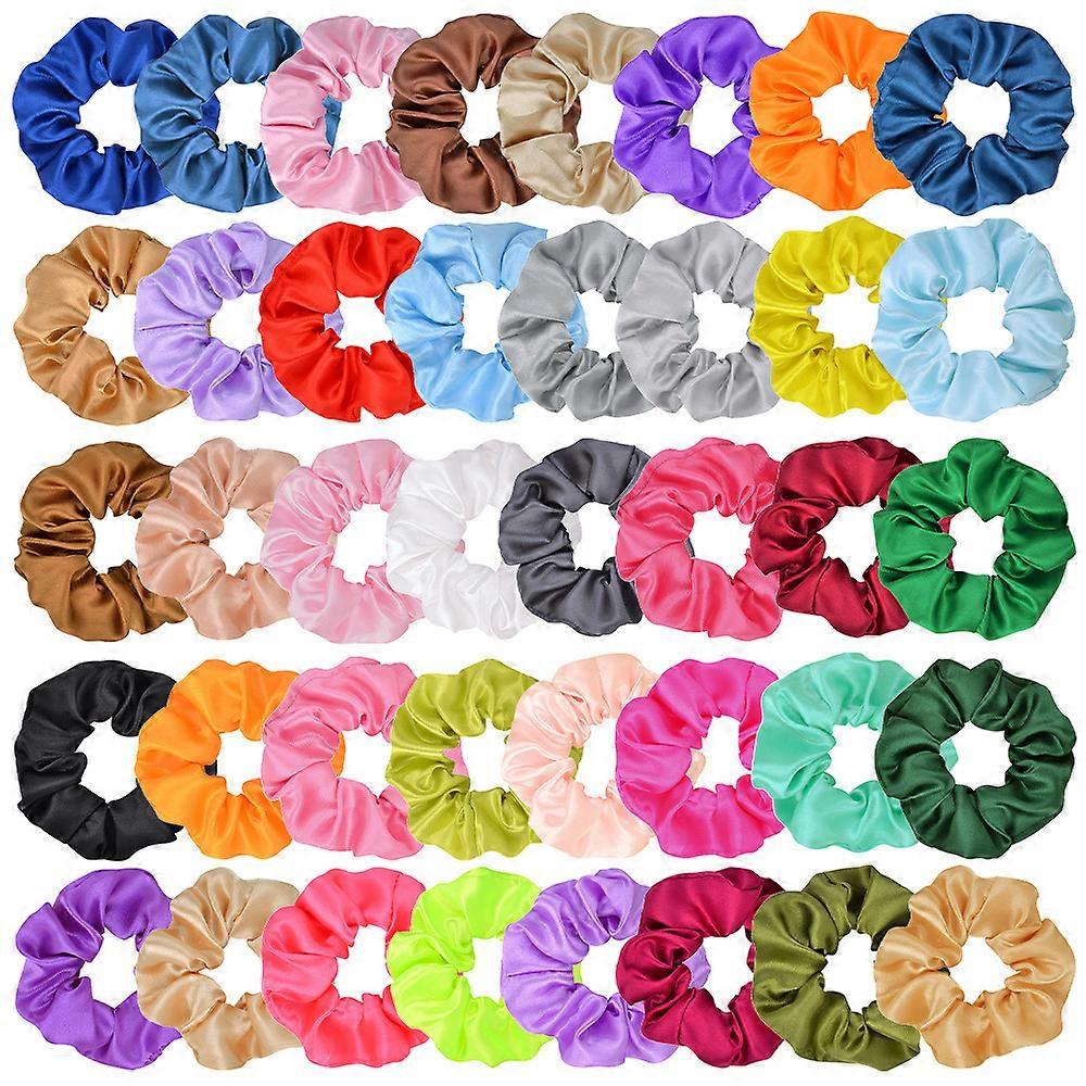 40pcs Elastic Hair Scrunchies Mixed Color