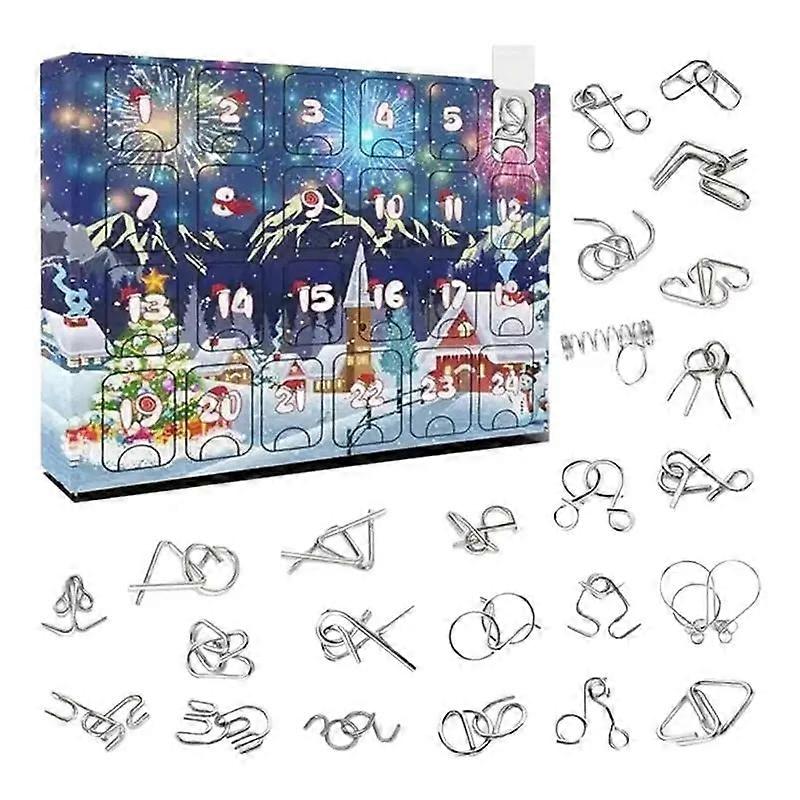 2023 Advent Calendar Metal Puzzle Toy Advent Calendar Kit 24 Days Christmas Advent Calendar Christmas Gift For Kids Teens Countdown Calendar 2023