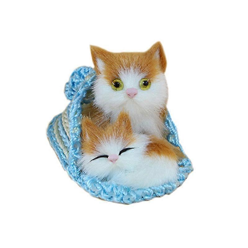 Lovely Cat Slippers Plush Kids Toy Simulation Animal Ornament Craft Xmas Gift KAESI