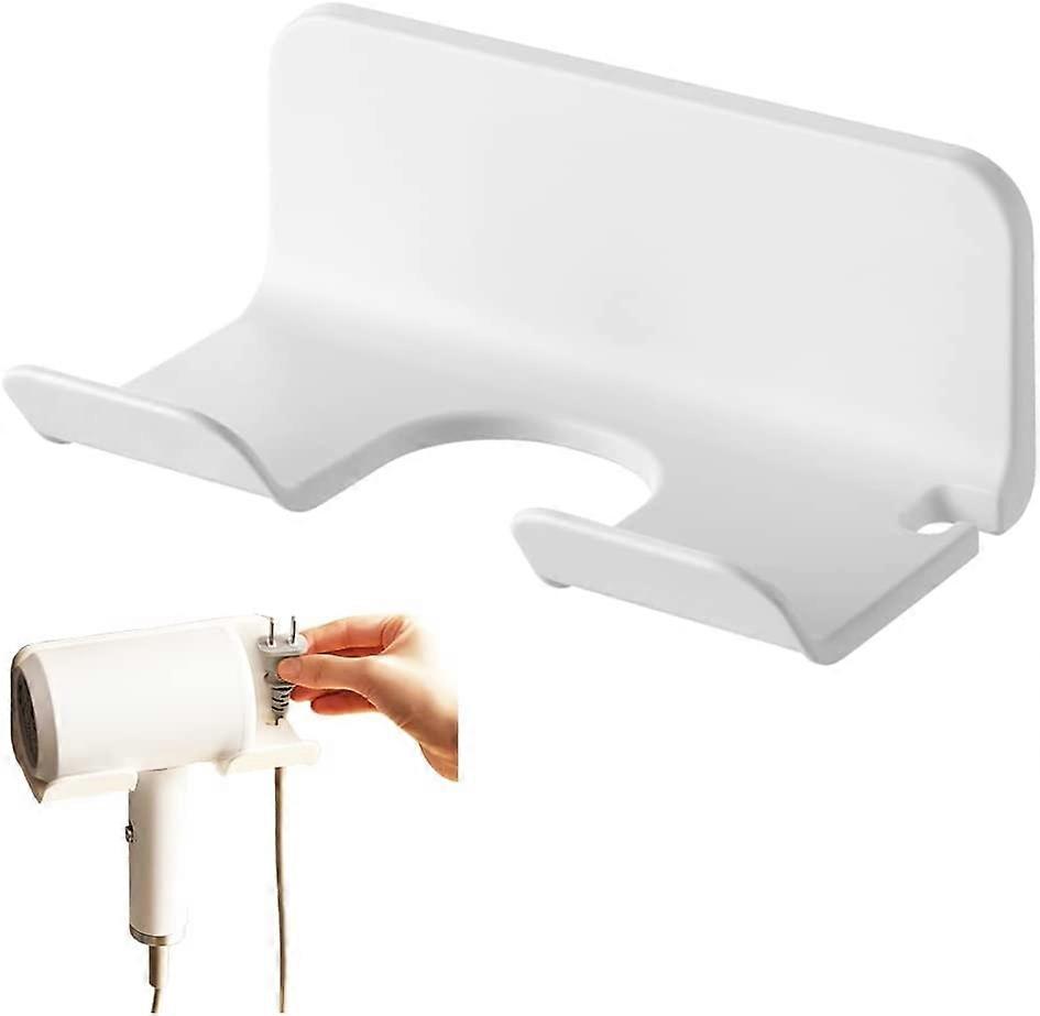 Selvklebende hårføner holder veggmontering, hvit