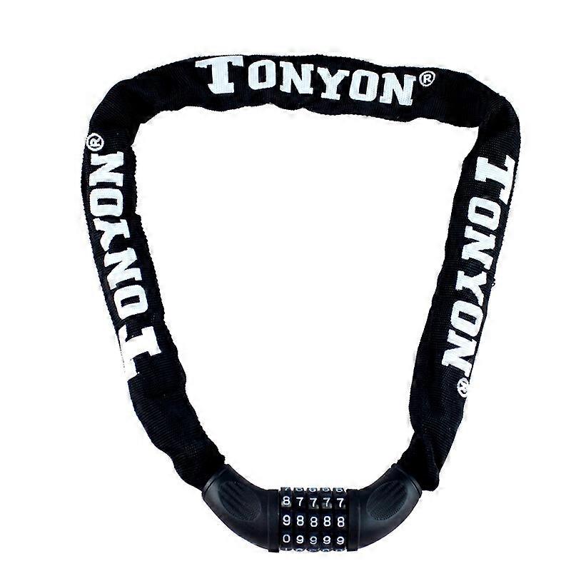 Code Bike Chain Lock (14 Colors) Bike Lock Bike Lock Chain Lock with 5 Digit Password for Bike, Door, Gate (Black)