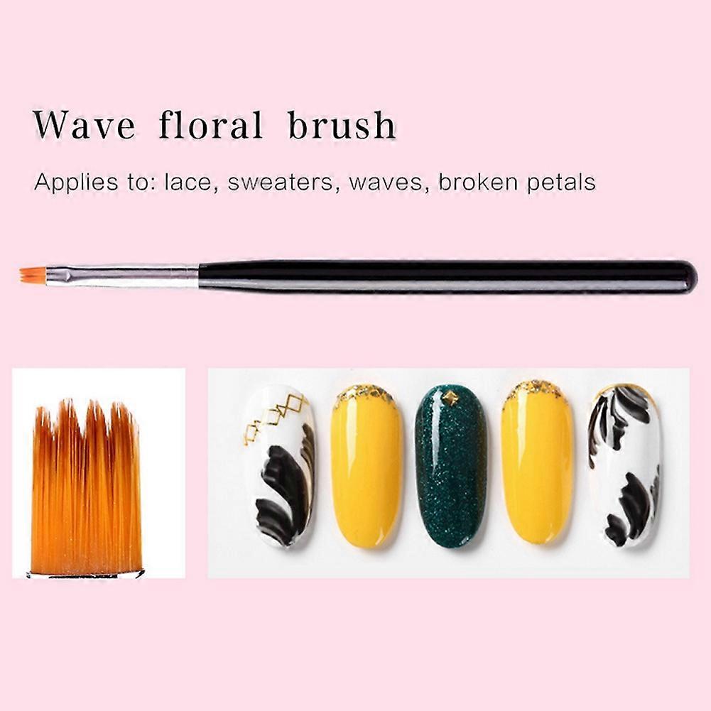 Nail Painting Brush Manicure Wooden Handle UV Gel Line Drawing Dotting Pen Tool (04)