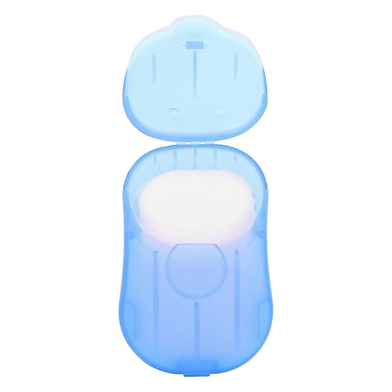 20Pcs Disposable Soap Paper Sheets Mini Portable Travel Paper Soap Hand Washing Soap SheetsBlue
