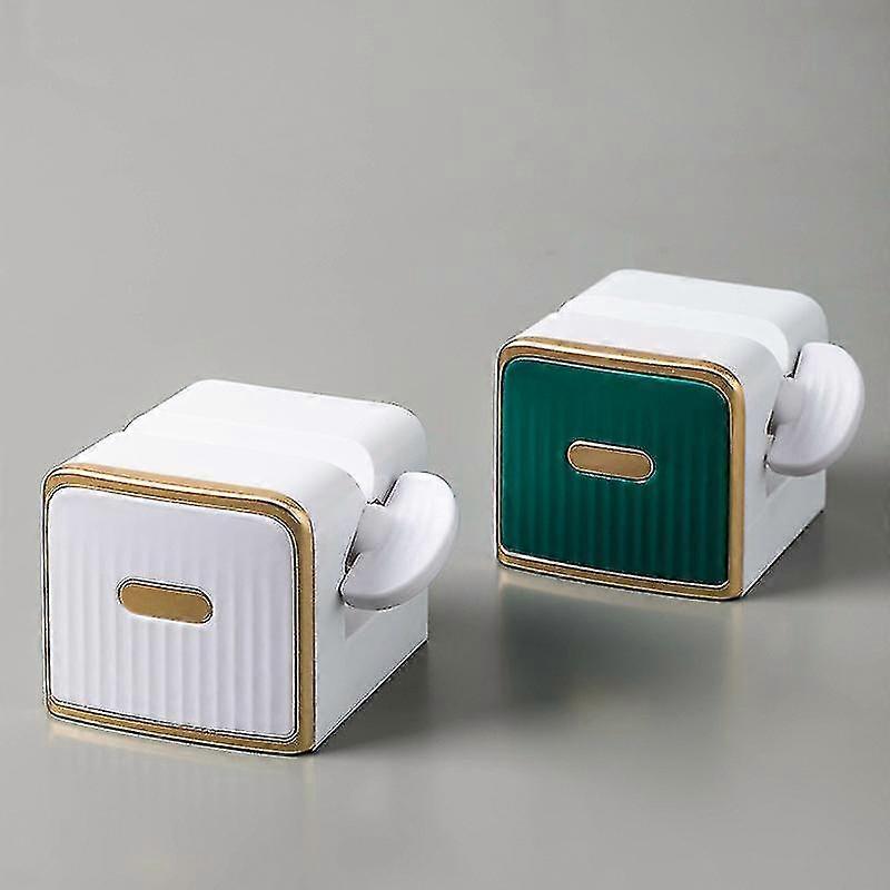 Toothpaste Squeezer, Rolling Tube Toothpaste Swivel Toothpaste Dispenser For Bathroomgreenwhite2pcs