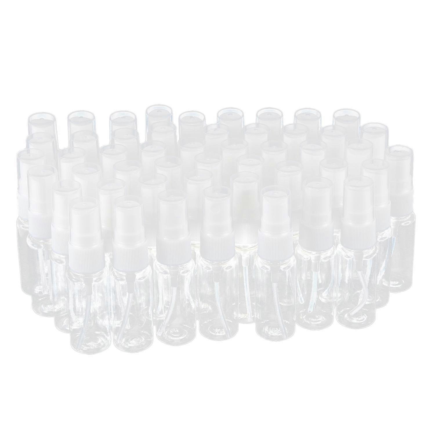 50-pack Empty Clear Plastic Fine Spray Bottles With Microfiber Cleaning Cloth, 20ml Refillable Cont