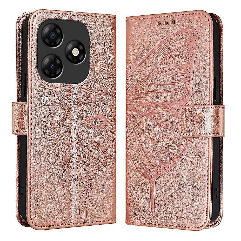 Embossed Butterfly PU Case For Itel P55 4G
