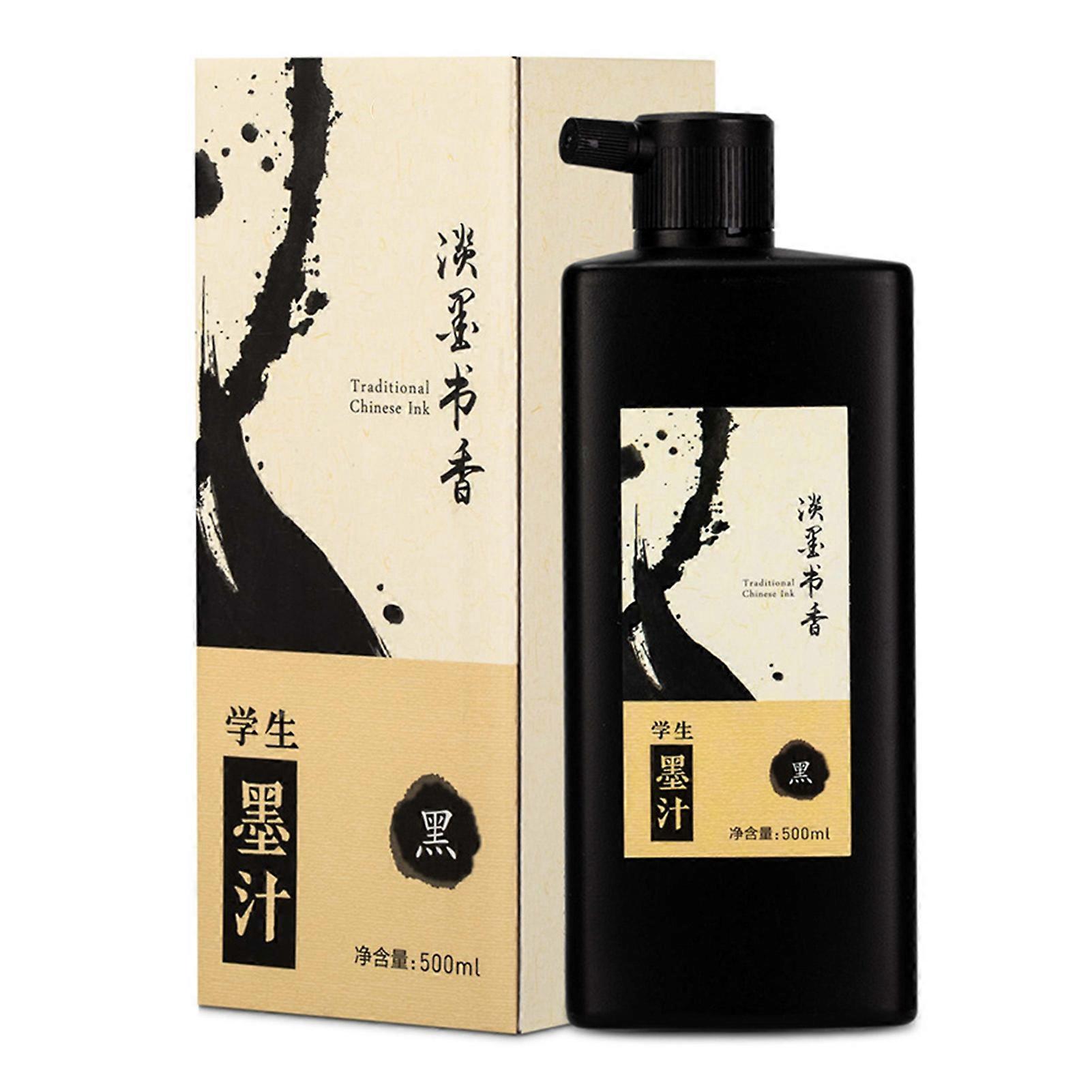 Calligraphy Ink Professional Prevents Blocking Black Feather Pen Ink for Beginner Practice Artist 500ml