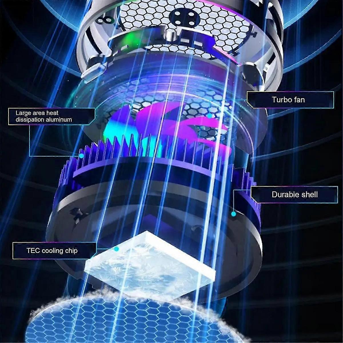 15w High-power Al19 Semiconductor Cooling Phone Cooler Radiator Freezing Cold Colorful Led Low Noise Temperature Display