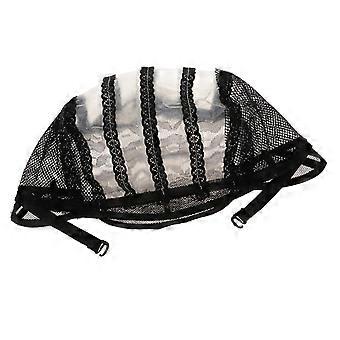 3x Wig  for Making Wig with Adjustable Straps Breathable Mesh Lace Weaving - Black