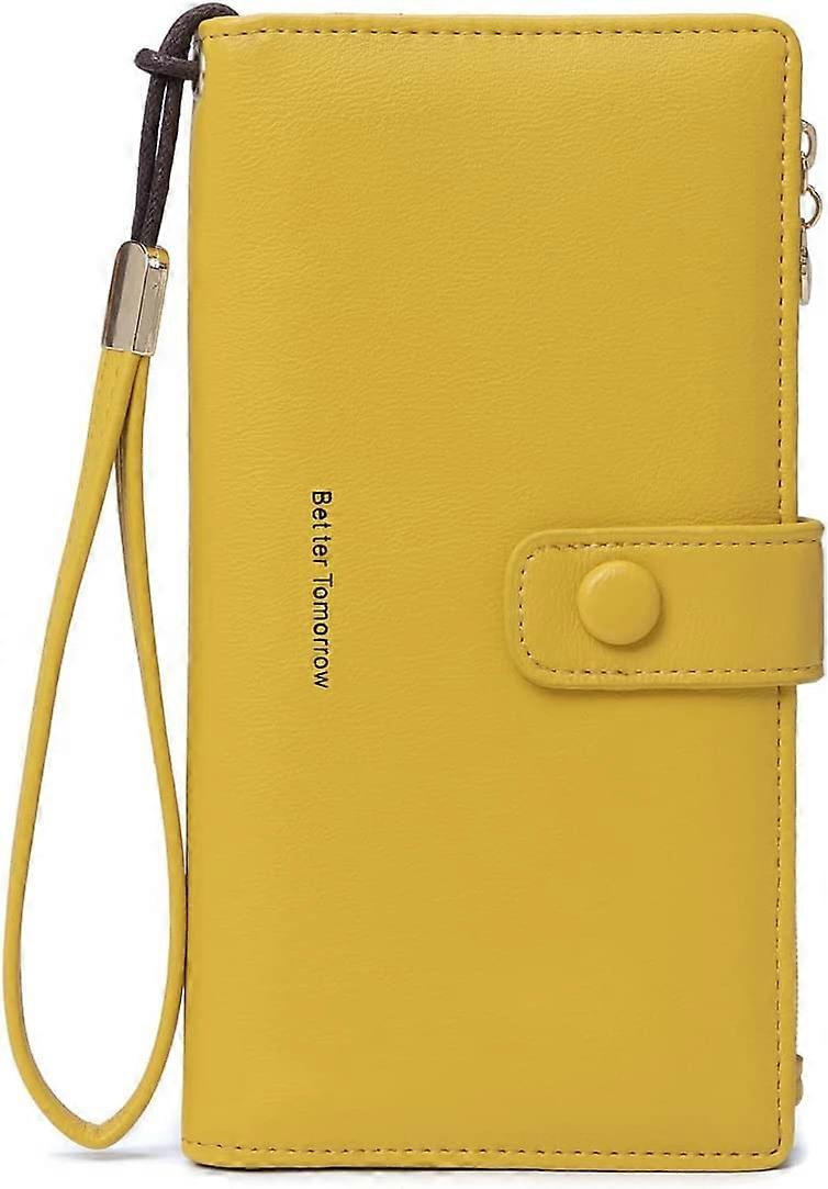 Women's Rfid Blocking Wallet, Touch Screen PU Leather Multi-Fold Card Holder.