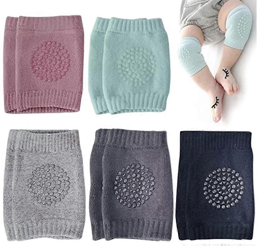 Baby Knee Pads, 5 Pairs Baby Knee Pads for Crawling Cotton Non-slip Kneepad Baby Knee Pads, for Infants Toddlers for Elbow Pads